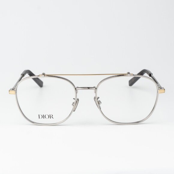 Dior Women Eyeglasses Matte Silver Gold Round CD DIAMONDO R2U F200 BRAND NEW - Picture 1 of 10
